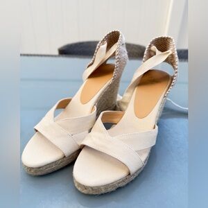 CASTAÑER Bailey Cream Wedge Espadrilles EU 38